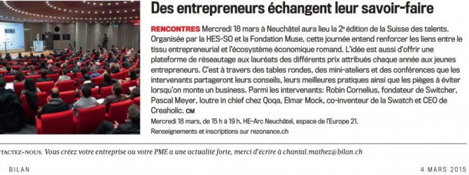 La Suisse des Talents annoncée dans Bilan