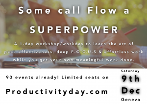 Atelier: De la productivité à l'état de grâce, le 9 décembre