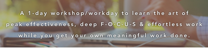 Offre 20% sur atelier: de la productivité à l'état de grâce, 9 décembre